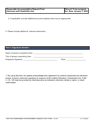 Reasonable Accommodation Request Form - Americans With Disabilities Act (Ada) - Delaware, Page 2