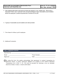 Reasonable Accommodation Determination Form - Americans With Disabilities Act (Ada) - Delaware, Page 2
