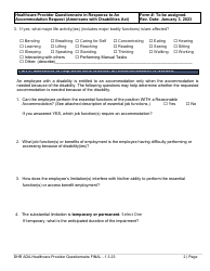 Healthcare Provider Questionnaire in Response to an Accommodation Request - Americans With Disabilities Act (Ada) - Delaware, Page 2