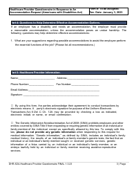 Healthcare Provider Questionnaire in Response to an Accommodation Request - Americans With Disabilities Act (Ada) - Delaware, Page 3
