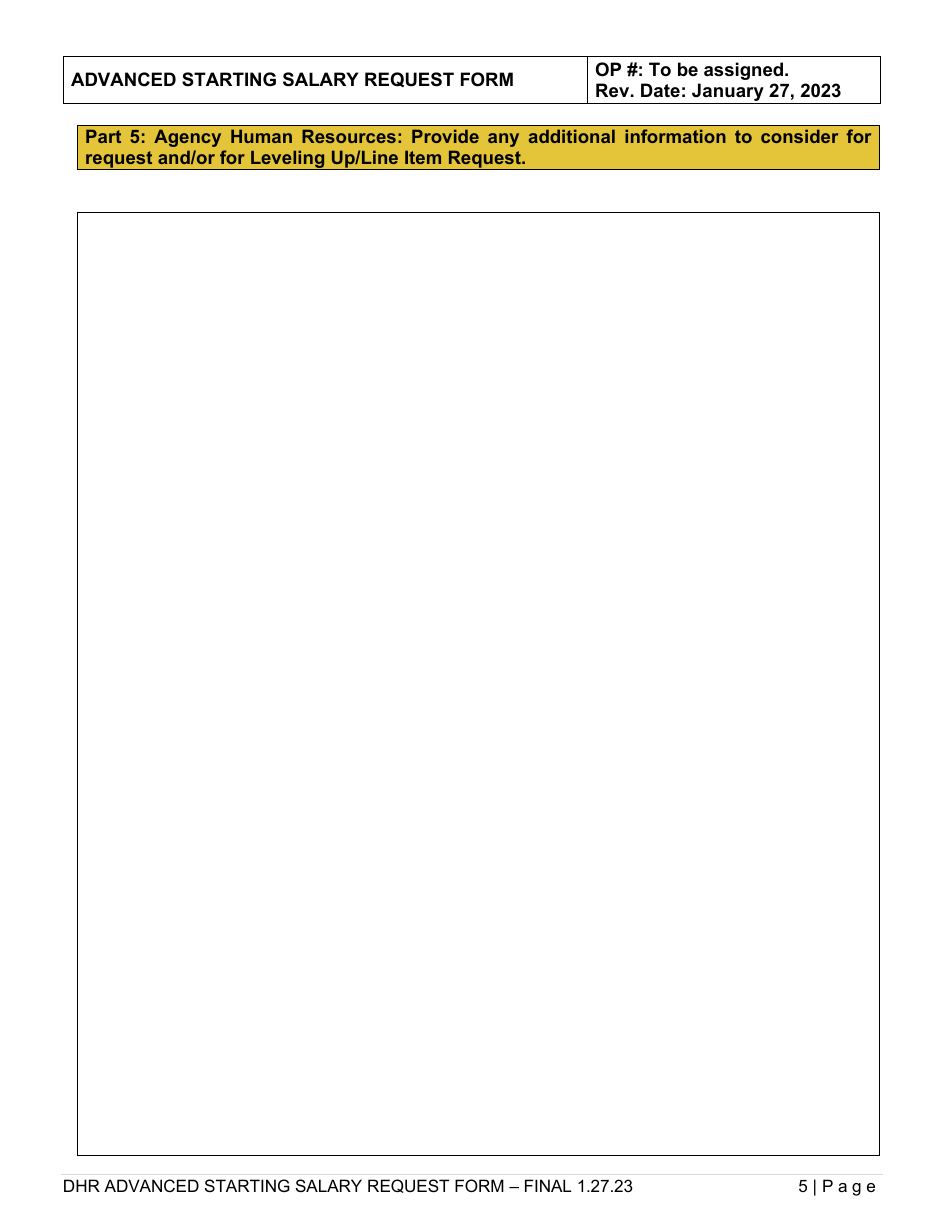 Advanced Starting Salary Request Form - Delaware, Page 5