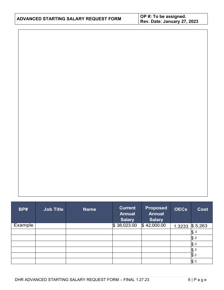 Advanced Starting Salary Request Form - Delaware, Page 6