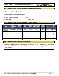 Casual Seasonal Exception Request Form - Delaware, Page 2