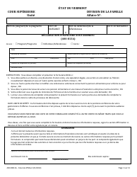 Document preview: Form 400-00813A Financial Affidavit - Vermont (French)