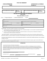 Document preview: Form 400-00813B Financial Affidavit - Property and Assets - Vermont (French)