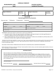 Document preview: Form 400-00813B Financial Affidavit - Property and Assets - Vermont (Somali)