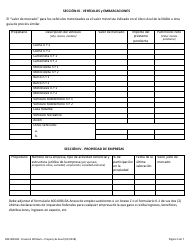 Formulario 400-00813B Declaracion Jurada Financiera - Bienes Y Activos - Vermont (Spanish), Page 5