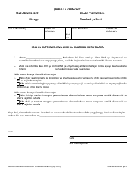 Document preview: Form 400-00152B Motion for Order to Release Firearms - Vermont (Swahili)