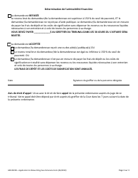 Form 600-00228 Application to Waive Filing Fees and Service Costs - Vermont (French), Page 3