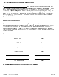 Form 400-00106 Juvenile Probation Certificate - Vermont, Page 4