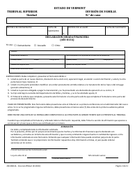 Document preview: Formulario 400-00813A Declaracion Jurada Financiera - Vermont (Spanish)