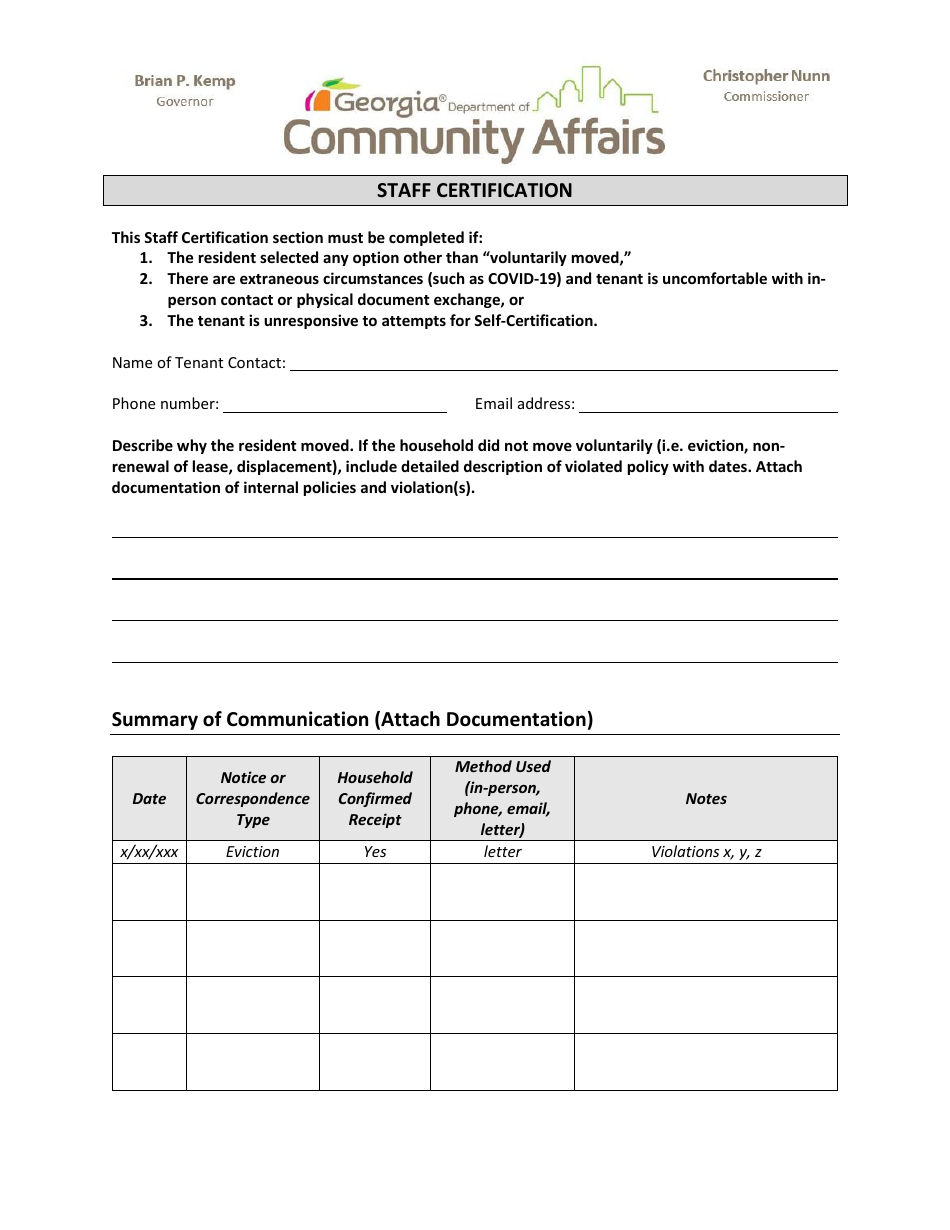 Reason for Move Certification - Georgia (United States), Page 3