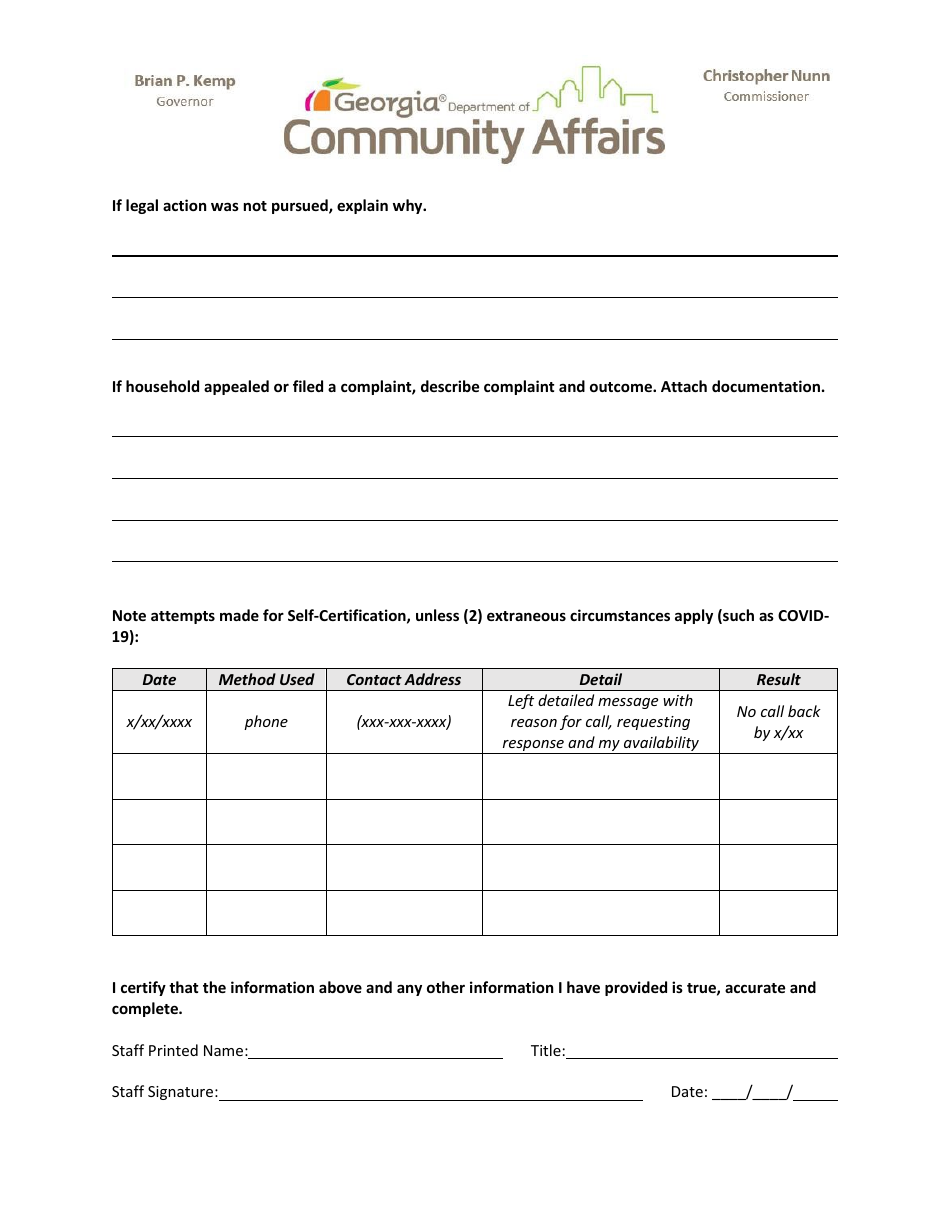 Reason for Move Certification - Georgia (United States), Page 4