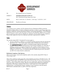 Form IB167 Residential Energy Compliance Form - City of San Antonio, Texas