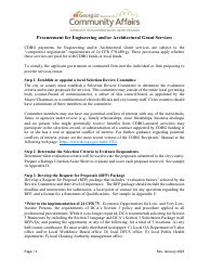 Document preview: Instructions for Engineer or Architect Procurement - Georgia (United States)