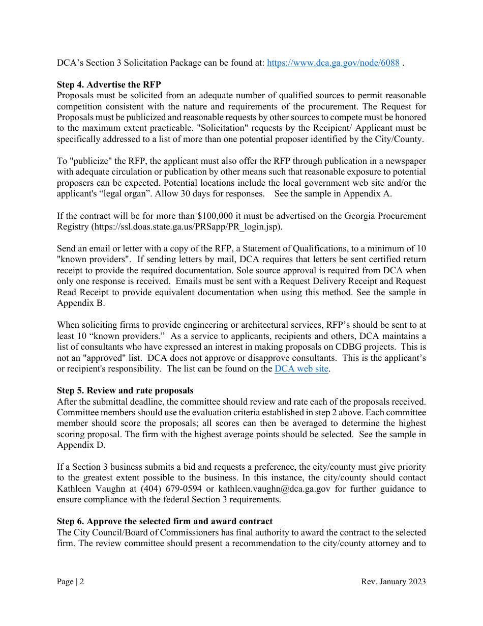 Instructions for Engineer or Architect Procurement - Georgia (United States), Page 2