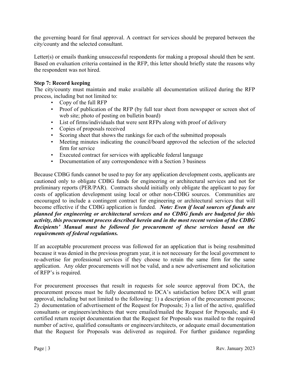 Instructions for Engineer or Architect Procurement - Georgia (United States), Page 3