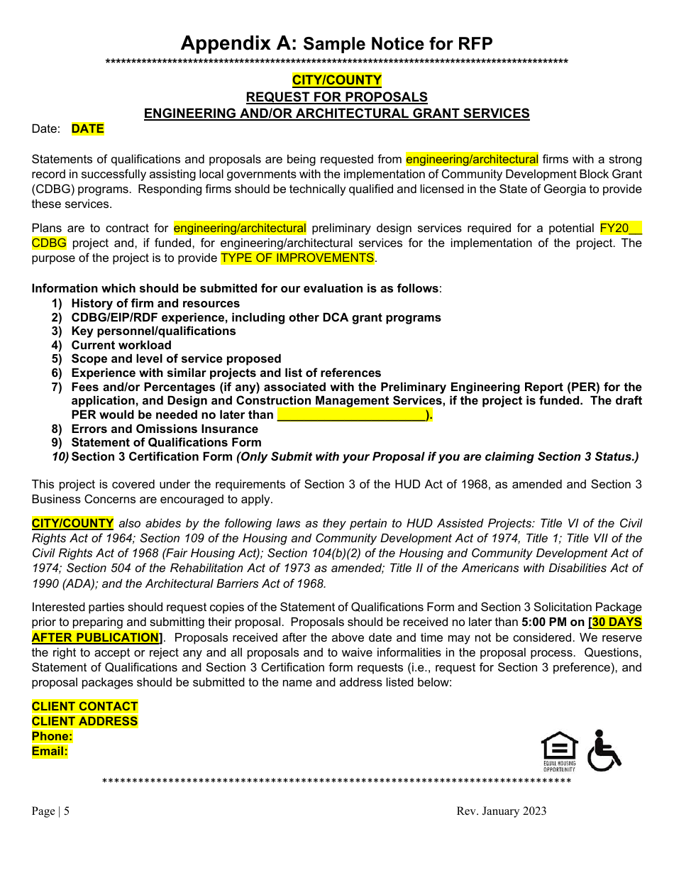 Instructions for Engineer or Architect Procurement - Georgia (United States), Page 5