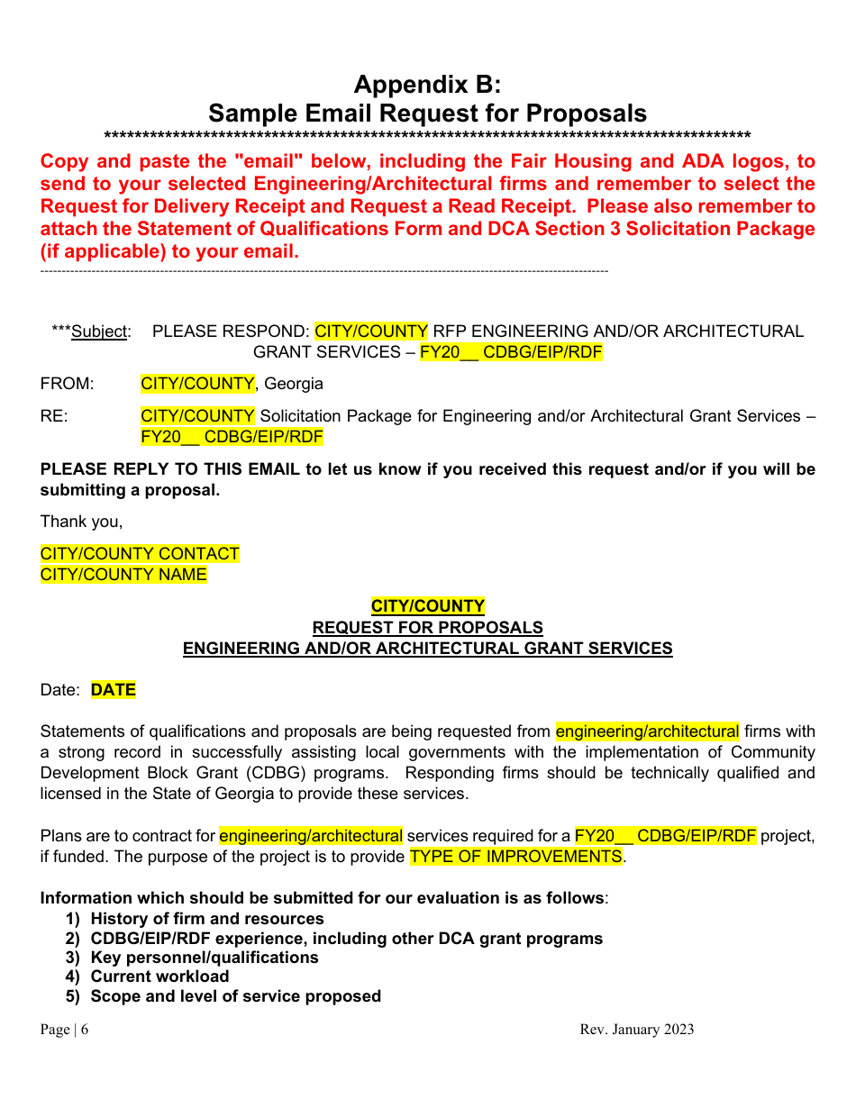 Instructions for Engineer or Architect Procurement - Georgia (United States), Page 6