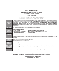 Form M-1040 Individual Income Tax Return - City of Muskegon, Michigan