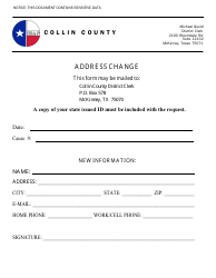 Document preview: Address Change - Collin County, Texas