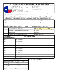 Document preview: Collin County District Clerk Record Request Form - Collin County, Texas