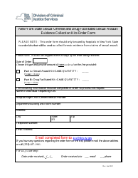 Document preview: New York State Sexual Offense and Drug Facilitated Sexual Assault Evidence Collection Kits Order Form - New York