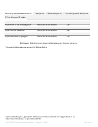 Part B Patient Consent Form for Evidence Collection and Release or Storage - Drug Facilitated Sexual Assault - New York (Haitian Creole), Page 2