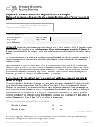 Part B Patient Consent Form for Evidence Collection and Release or Storage - Drug Facilitated Sexual Assault - New York (Italian)