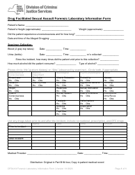 Document preview: Drug Facilitated Sexual Assault Forensic Laboratory Information Form - New York