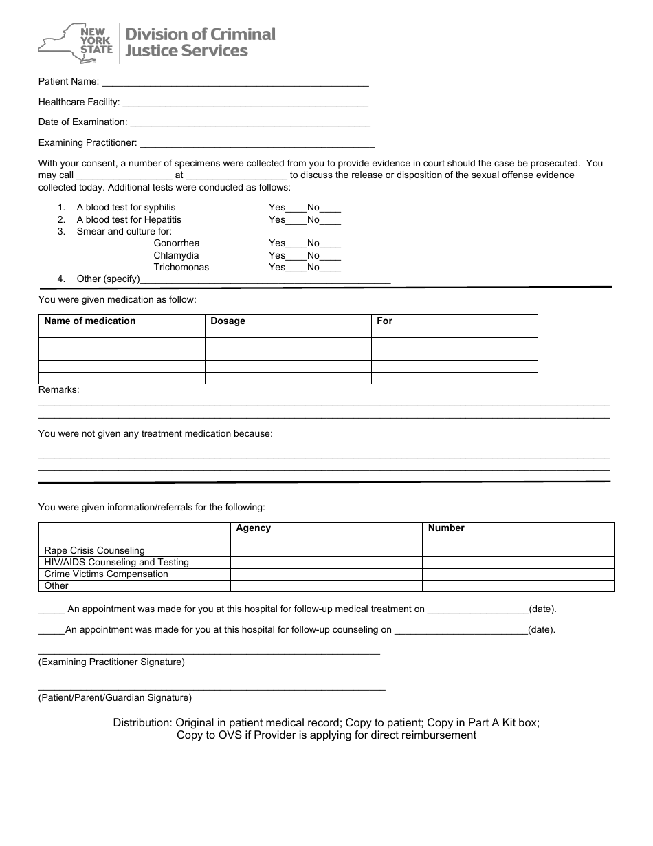 New York Patient Information - Fill Out, Sign Online and Download PDF ...