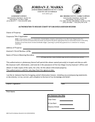 Authorization to Release Assessor Records - County of San Diego, California, Page 2