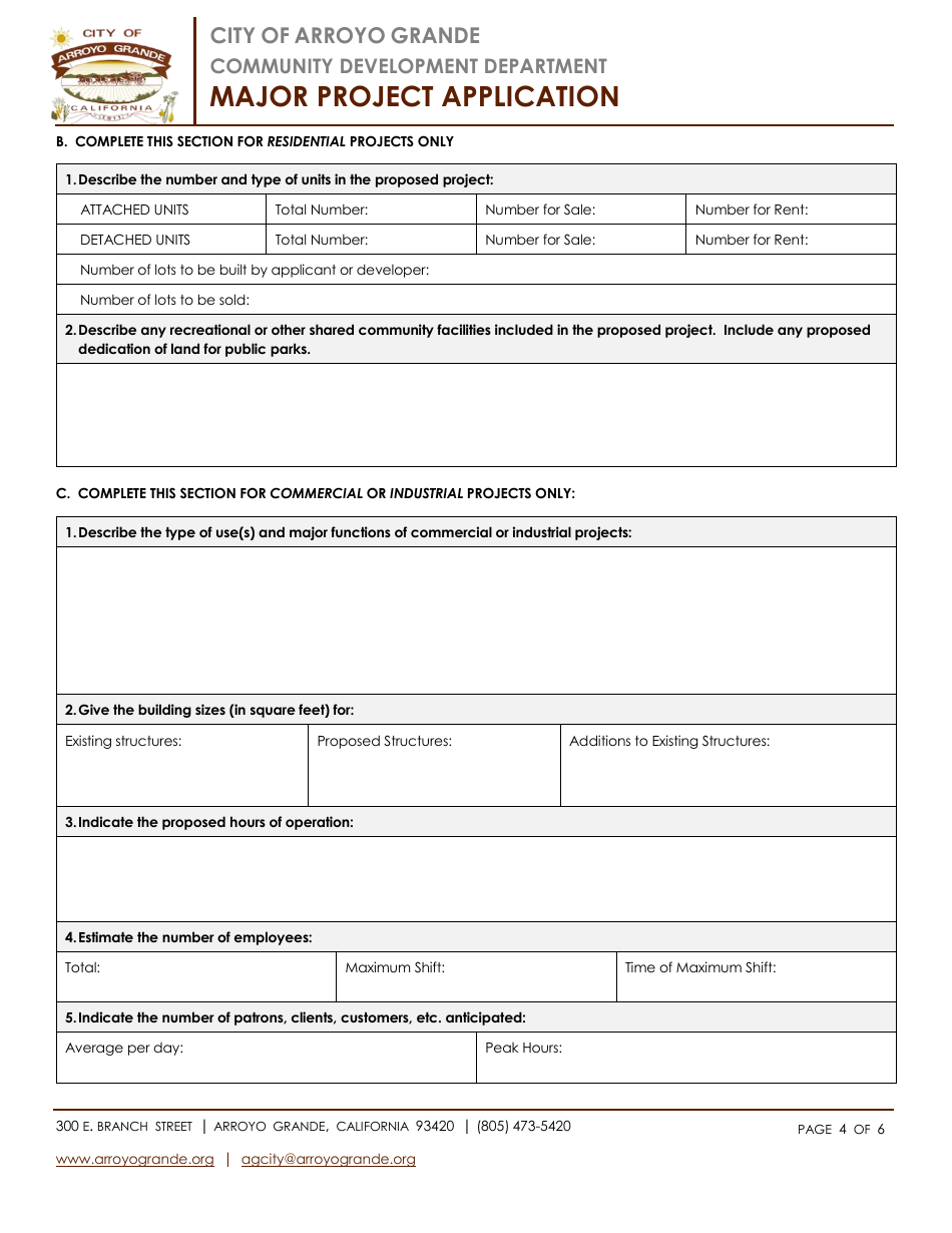 Major Project Application - City of Arroyo Grande, California, Page 4