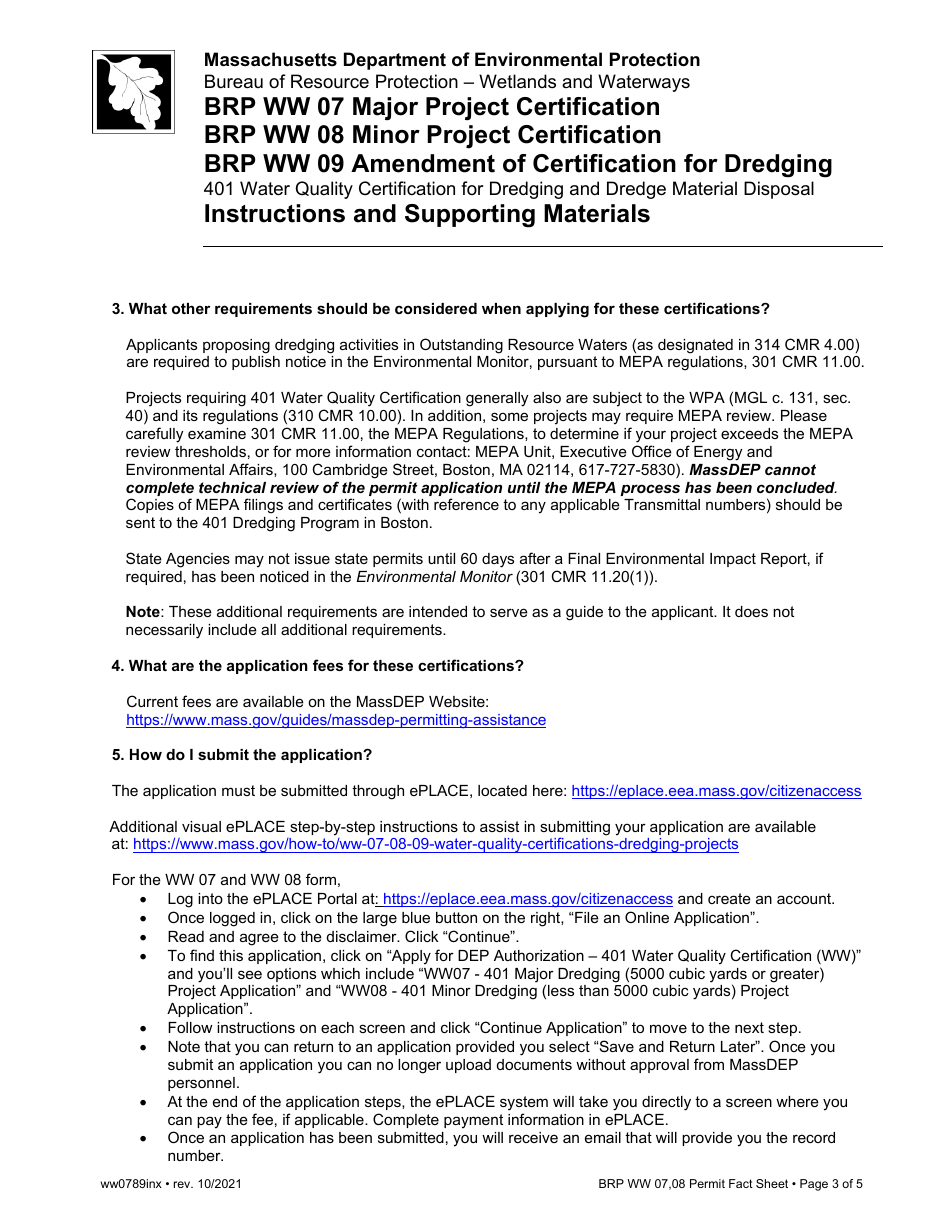 Instructions for Form BRP WW07, BRP WW08, BRP WW09 - Massachusetts, Page 3