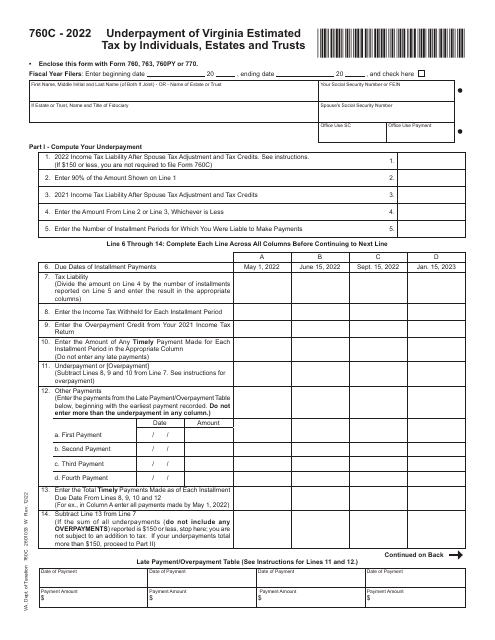 Form 760C 2022 Printable Pdf