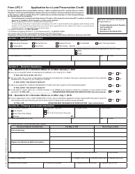Form LPC-1 Application for a Land Preservation Credit - Virginia