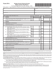 Document preview: Form ST-6 Virginia Direct Payment Permit Sales and Use Tax Return - Virginia