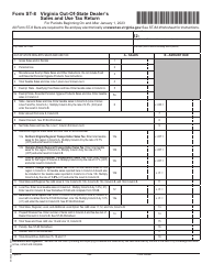 Document preview: Form ST-8 Virginia Out-of-State Dealer's Sales and Use Tax Return - Virginia