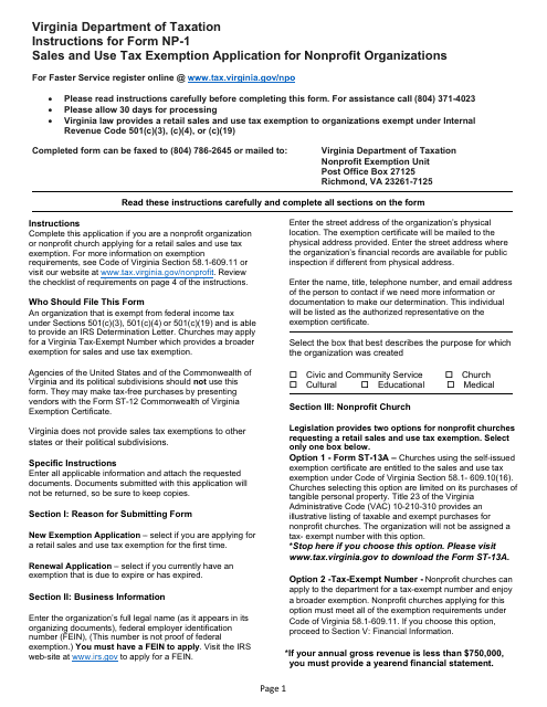 Form NP-1  Printable Pdf