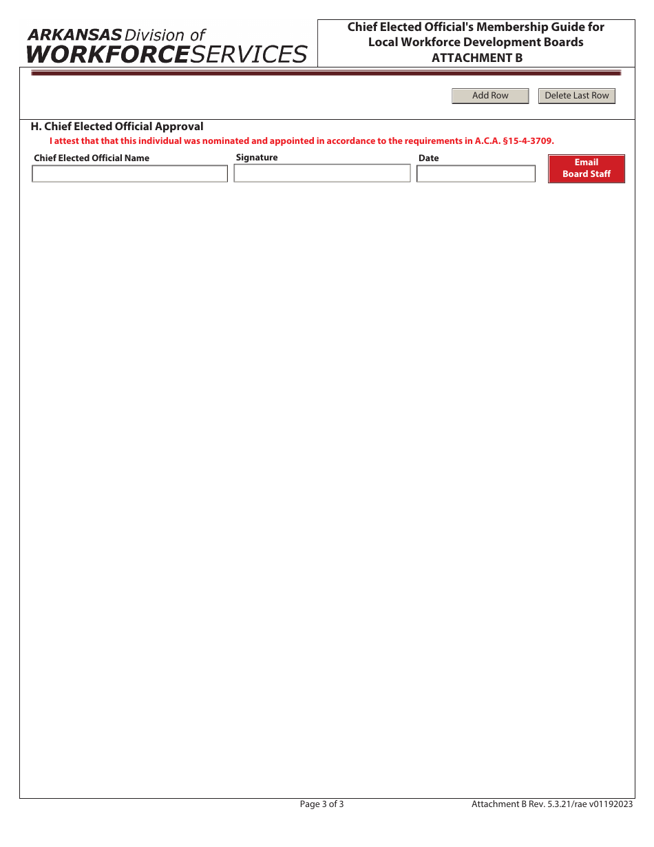Attachment B Chief Elected Officials Membership Guide for Local Workforce Development Boards - Certification of Local Workforce Development Boards - Arkansas, Page 3