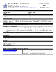 Tobacco Product Manufacturer Certification - Maine, Page 12