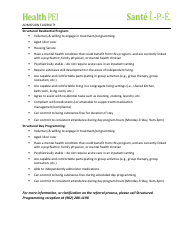 Structured Residential and Day Program Referral Form - Prince Edward Island, Canada, Page 2