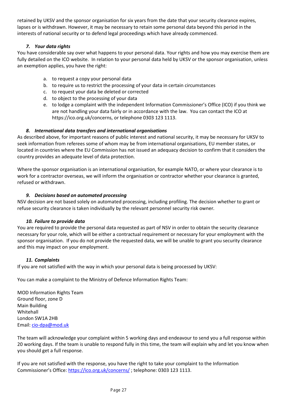 Form NSV003 Financial Questionnaire - United Kingdom, Page 27
