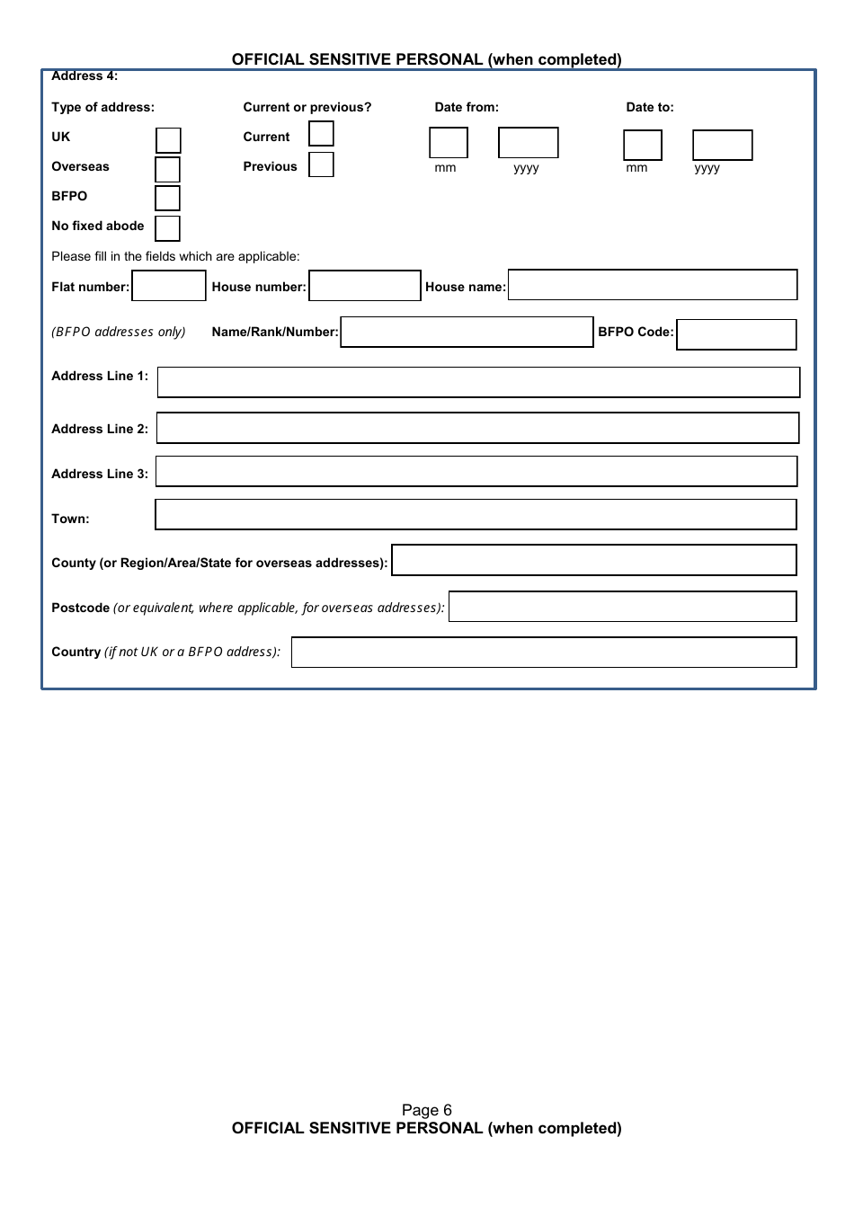 Form NSV003 Financial Questionnaire - United Kingdom, Page 6