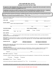 New Hampshire Real Estate Examination Registration Form - New Hampshire