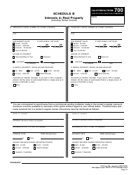 Document preview: FPPC Form 700 Schedule B Interests in Real Property - California
