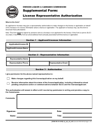 Document preview: Form MJ18-1203 Supplemental Form: License Representative Authorization - Oregon