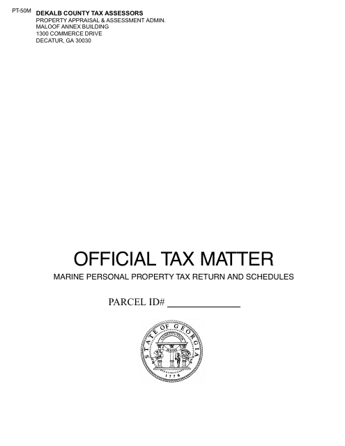 Form PT-50M Marine Personal Property Tax Return - DeKalb County, Georgia (United States), 2023