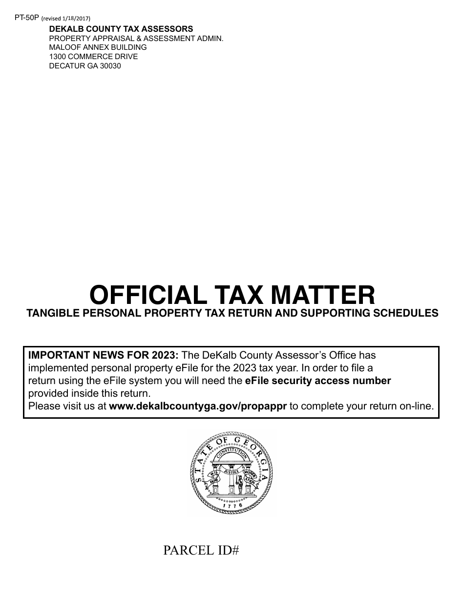 Business Personal Property Tax Return - DeKalb County, Georgia (United States), Page 1