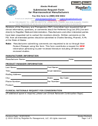 Submission Request Form for Pharmaceutical Manufacturers - Alaska